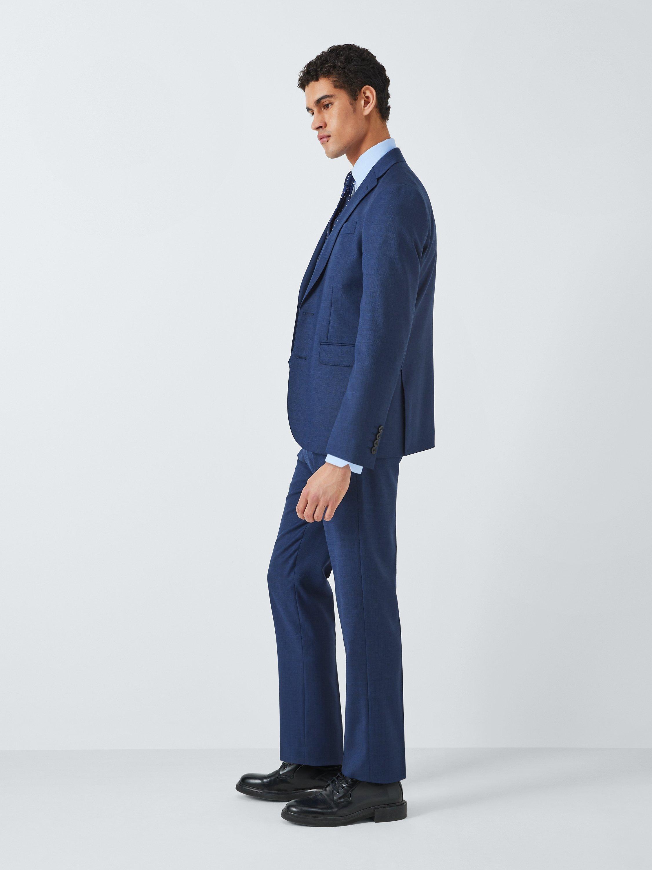 John Lewis Clarendon Wool Regular Suit Trousers, Royal Blue, 40L