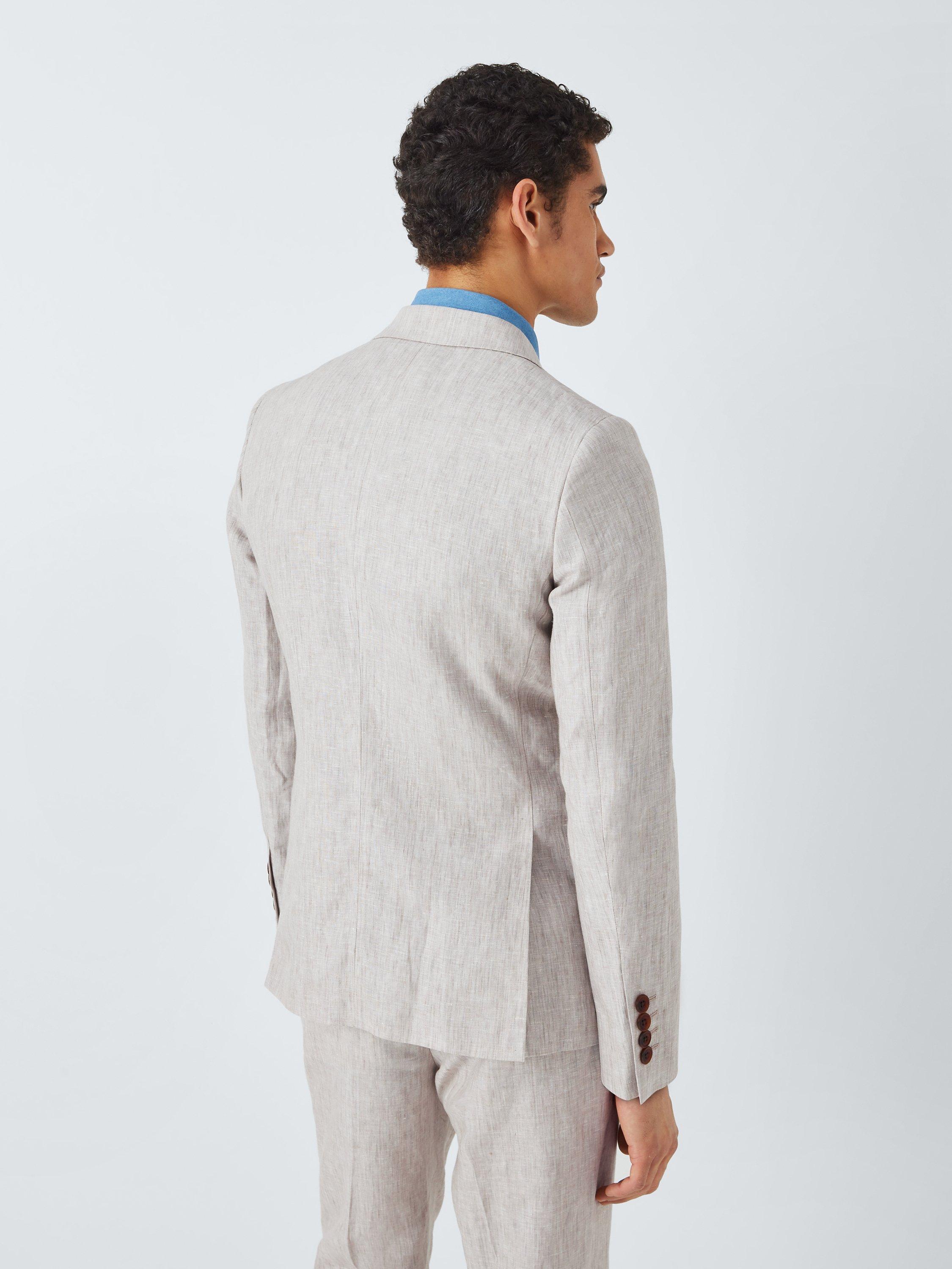 Product image 2 of 8, which shows John Lewis Cambridge Linen Single Breasted Regular Fit Suit Jacket, Stone, 50R
