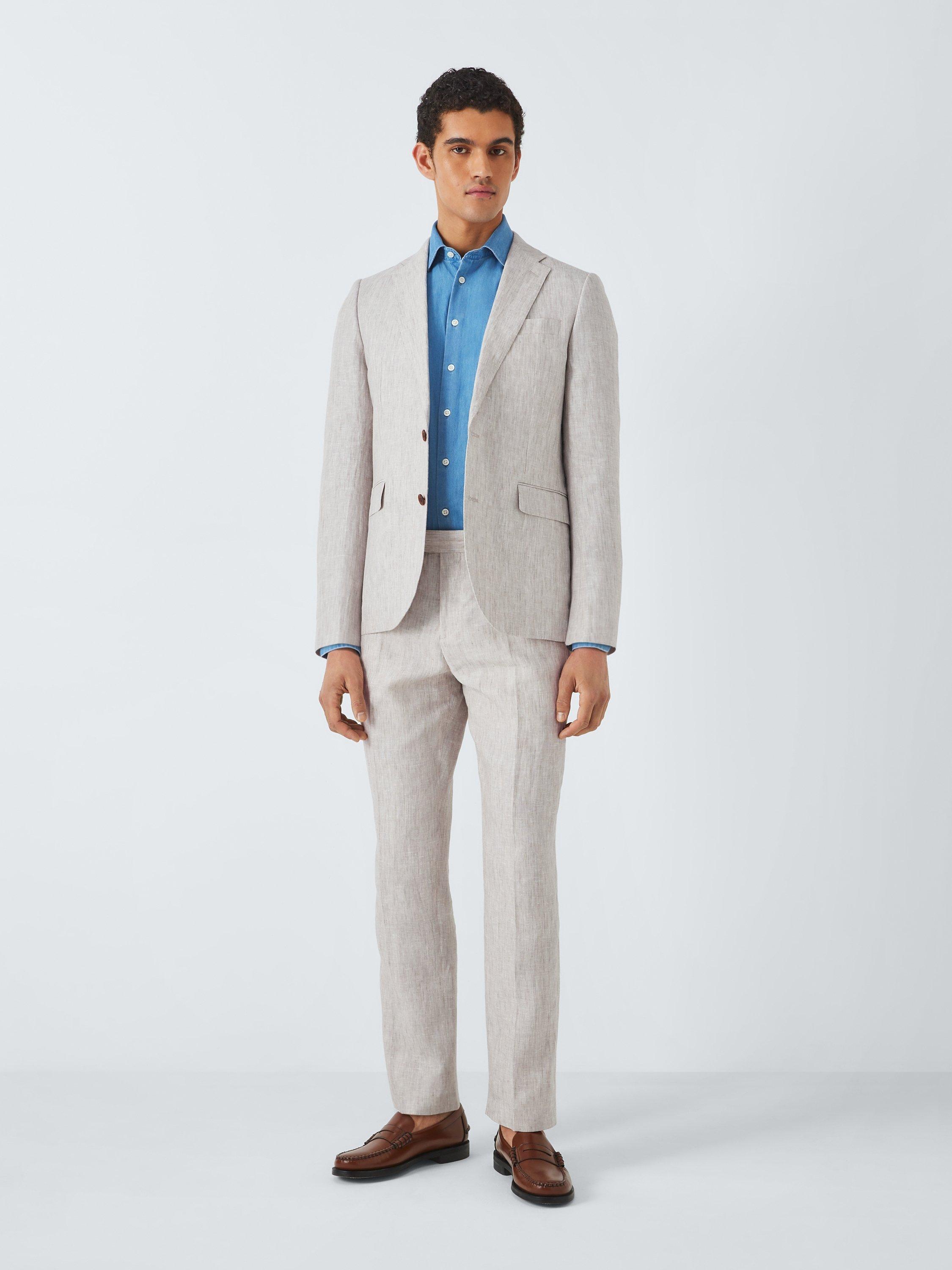 Product image 3 of 8, which shows John Lewis Cambridge Linen Single Breasted Regular Fit Suit Jacket, Stone, 50R