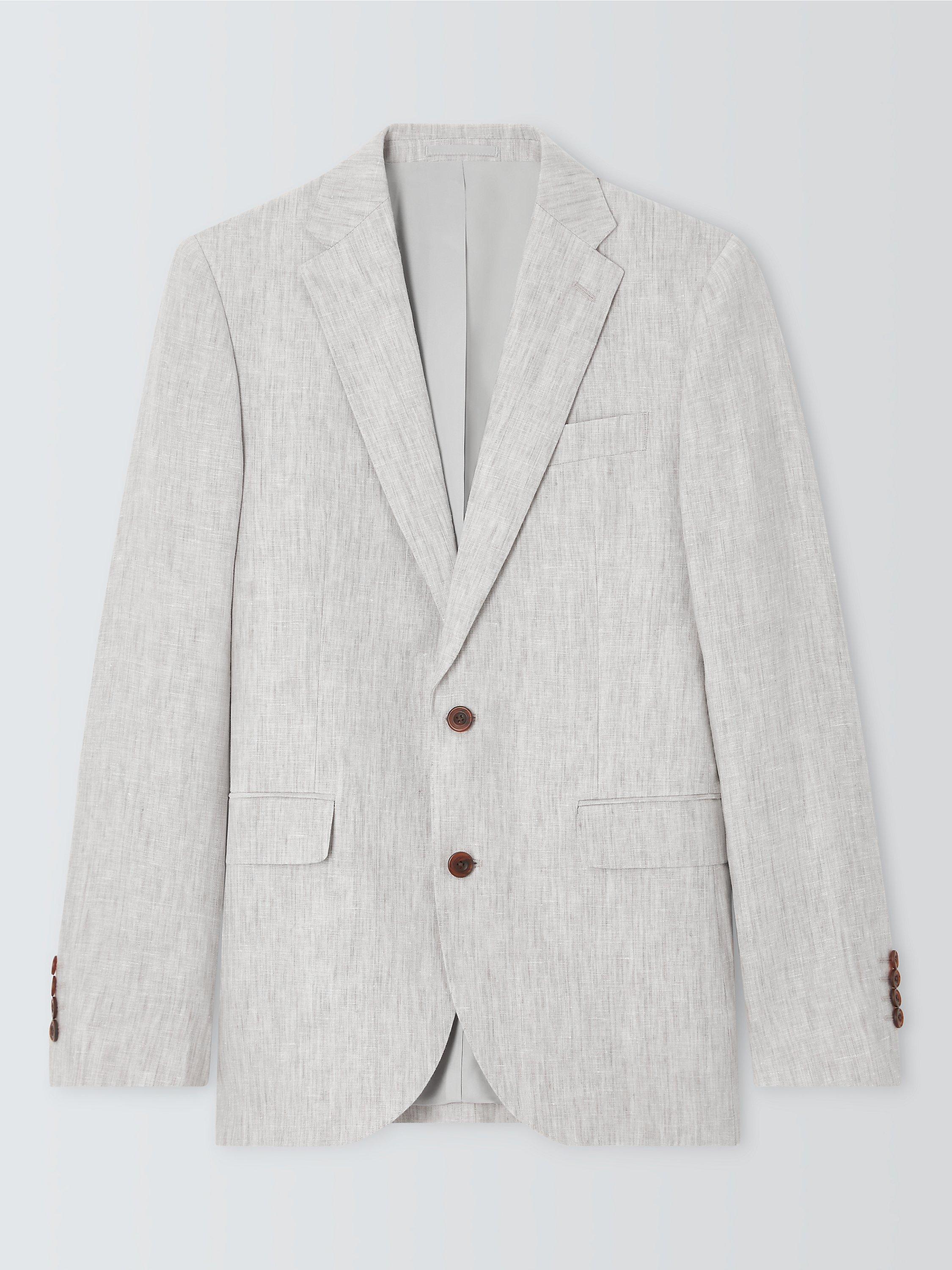 Product image 4 of 8, which shows John Lewis Cambridge Linen Single Breasted Regular Fit Suit Jacket, Stone, 50R
