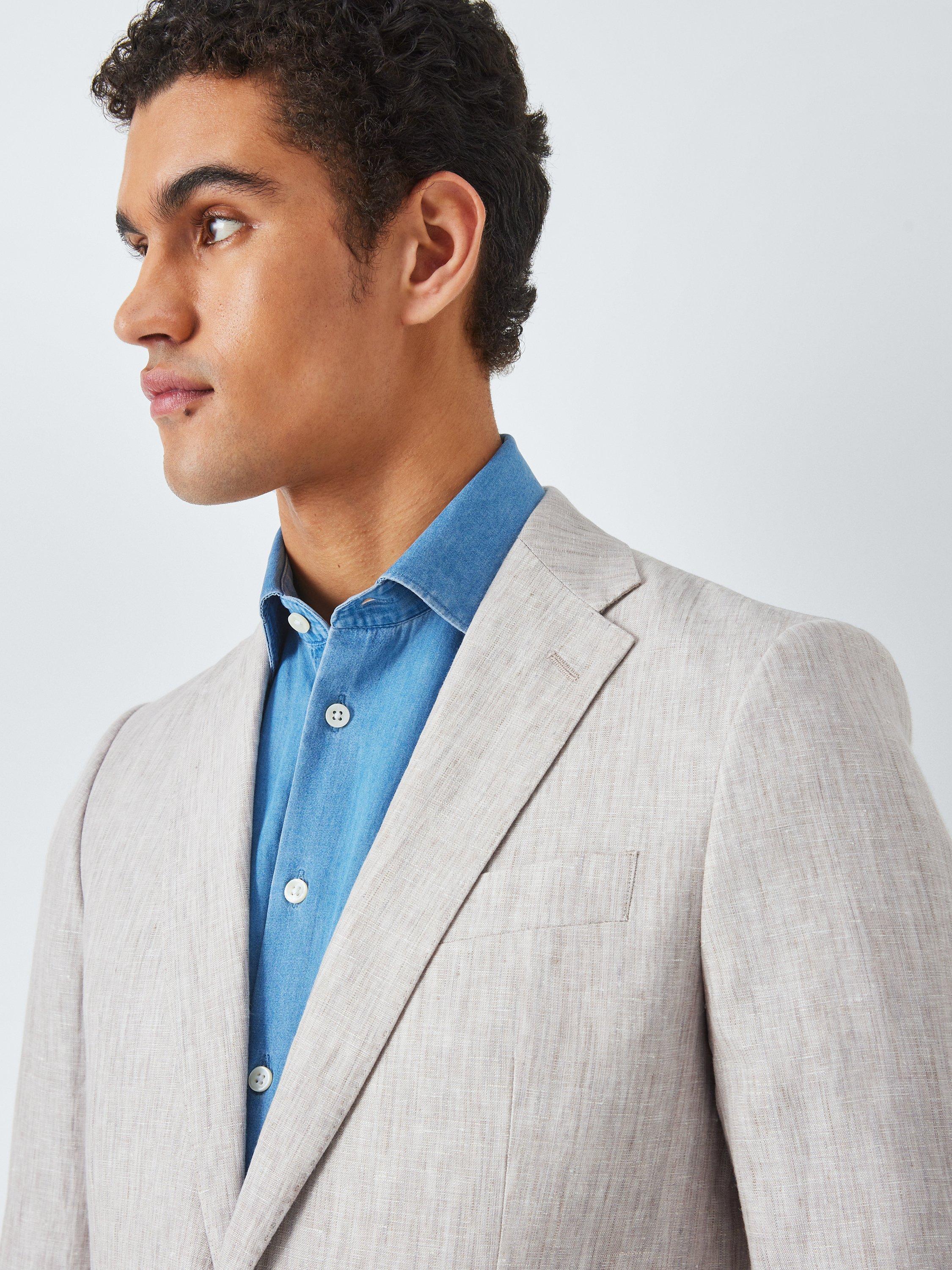 Product image 5 of 8, which shows John Lewis Cambridge Linen Single Breasted Regular Fit Suit Jacket, Stone, 50R