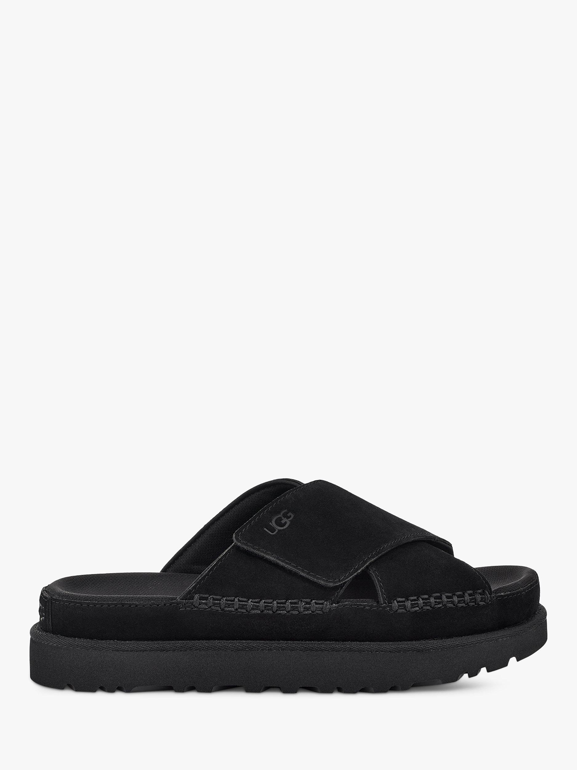 UGG Goldenstar Suede Slider Sandals, Black