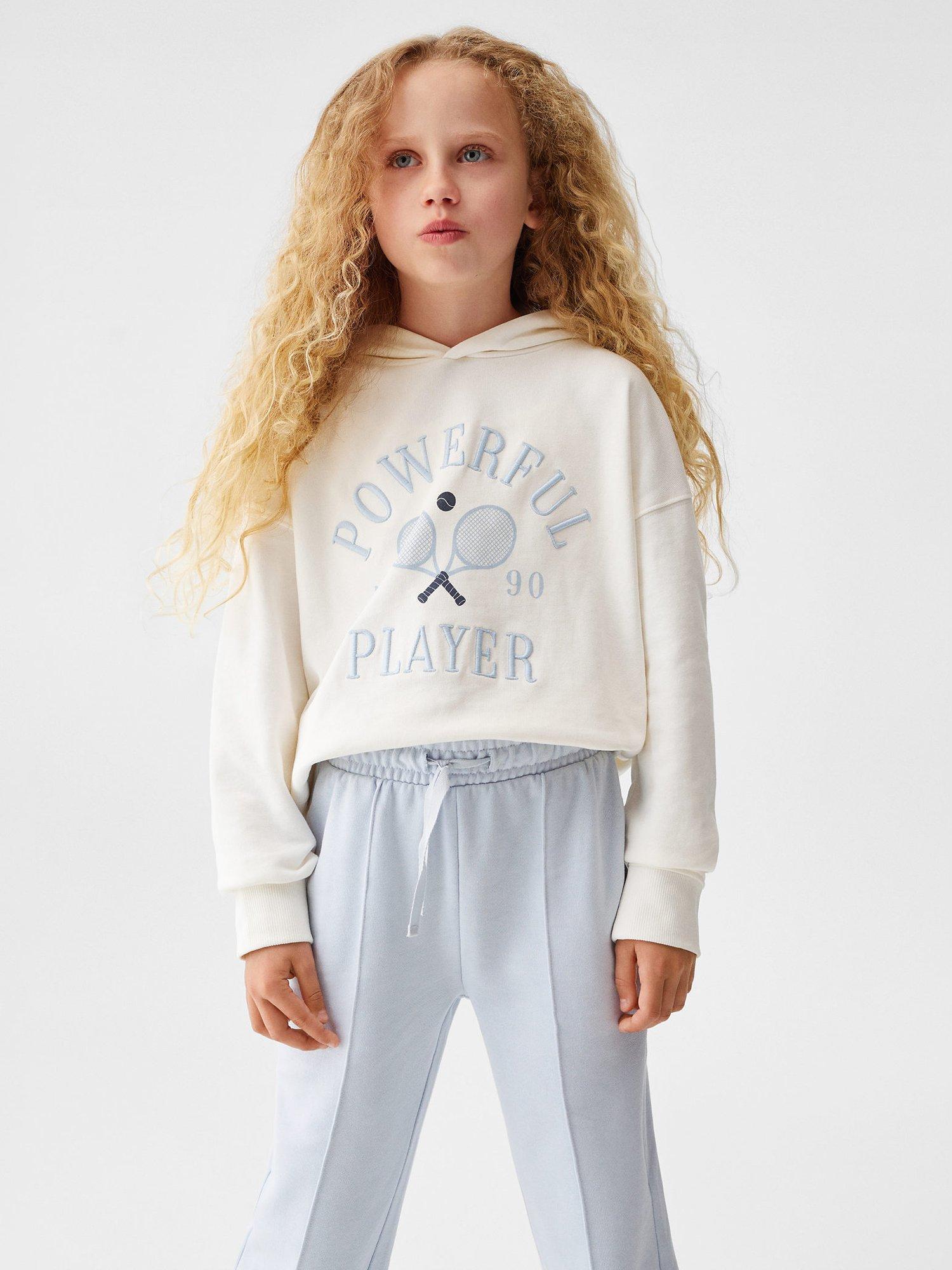 Product image 1 of 1, which shows Mango Kids' Marga Straight Joggers, Pastel Blue, 11-12 years