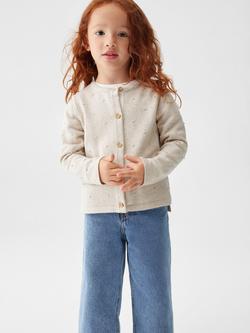 Mango Kids' Nala Cardigan, Lt Pastel Brown