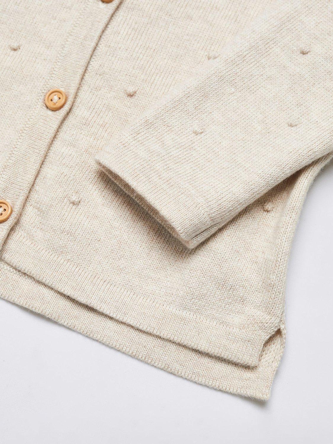 Mango Kids' Nala Cardigan, Lt Pastel Brown, 9-12 months