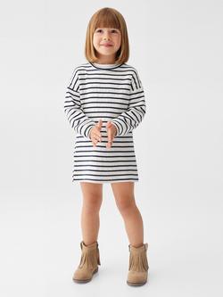 Mango Baby Stripe Mini Dress, Navy - view 2, Navy