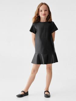 Mango Kids' Pati Faux Leather Dress, Black - view 2, Black