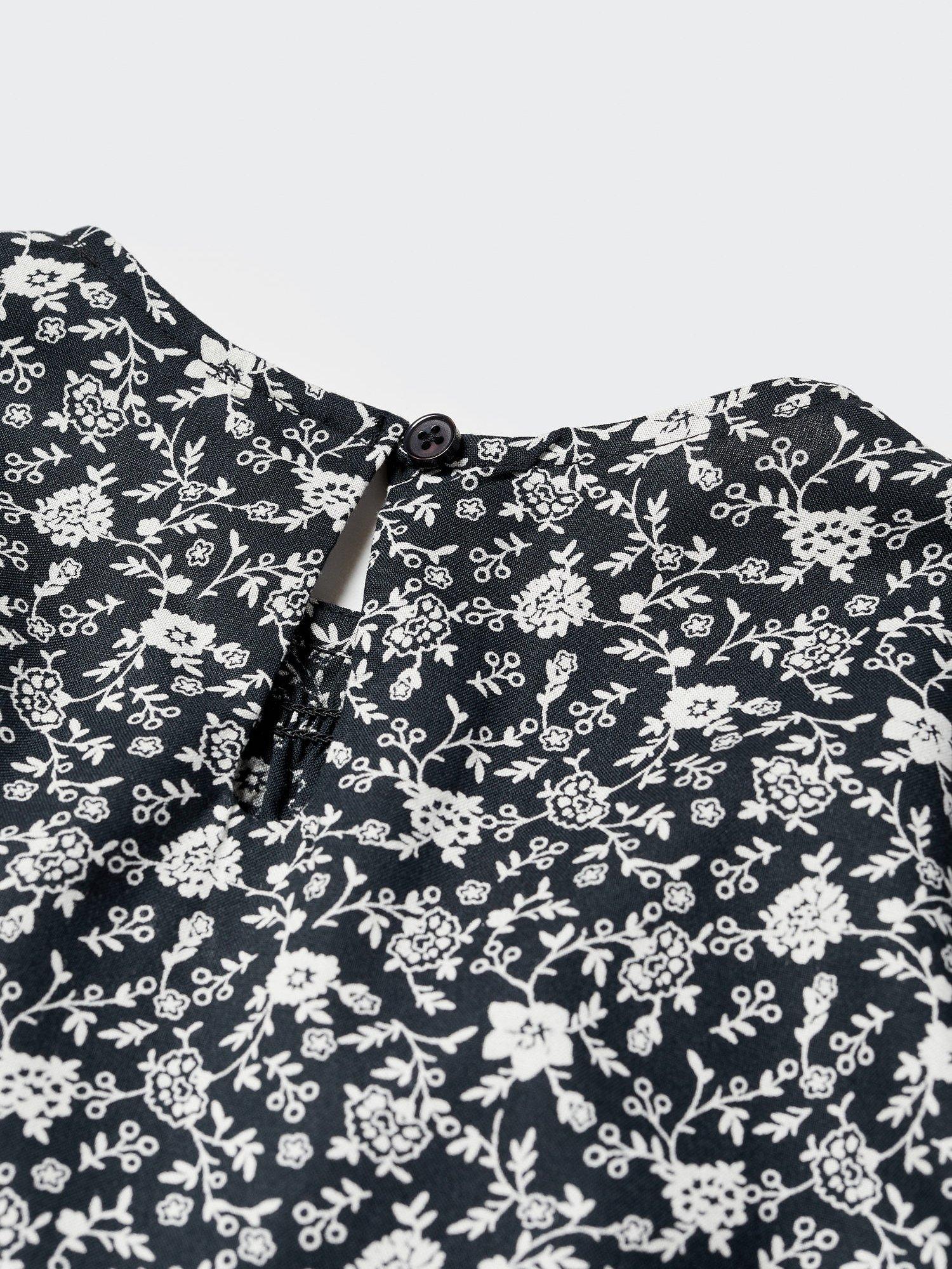 Product image 6 of 6, which shows Mango Kids' Bella Floral Print Ruffle Dress, Black, 9 years