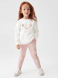 Mango Kids' Cat Print Long Sleeve Jumper, White/Multi
