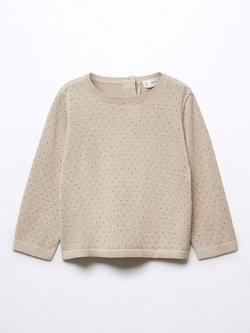Mango Baby Jin Spot Print Jumper, Light Pastel Brown, Light Pastel Brown