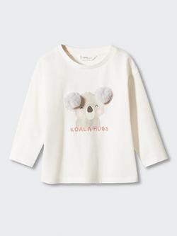 Mango Baby Koala Hugs Long Sleeve T-Shirt, Natural White, Natural White