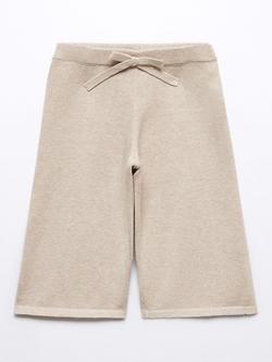 Mango Baby Jon Cotton Blend Knit Trousers, Light Pastel Brown, Light Pastel Brown