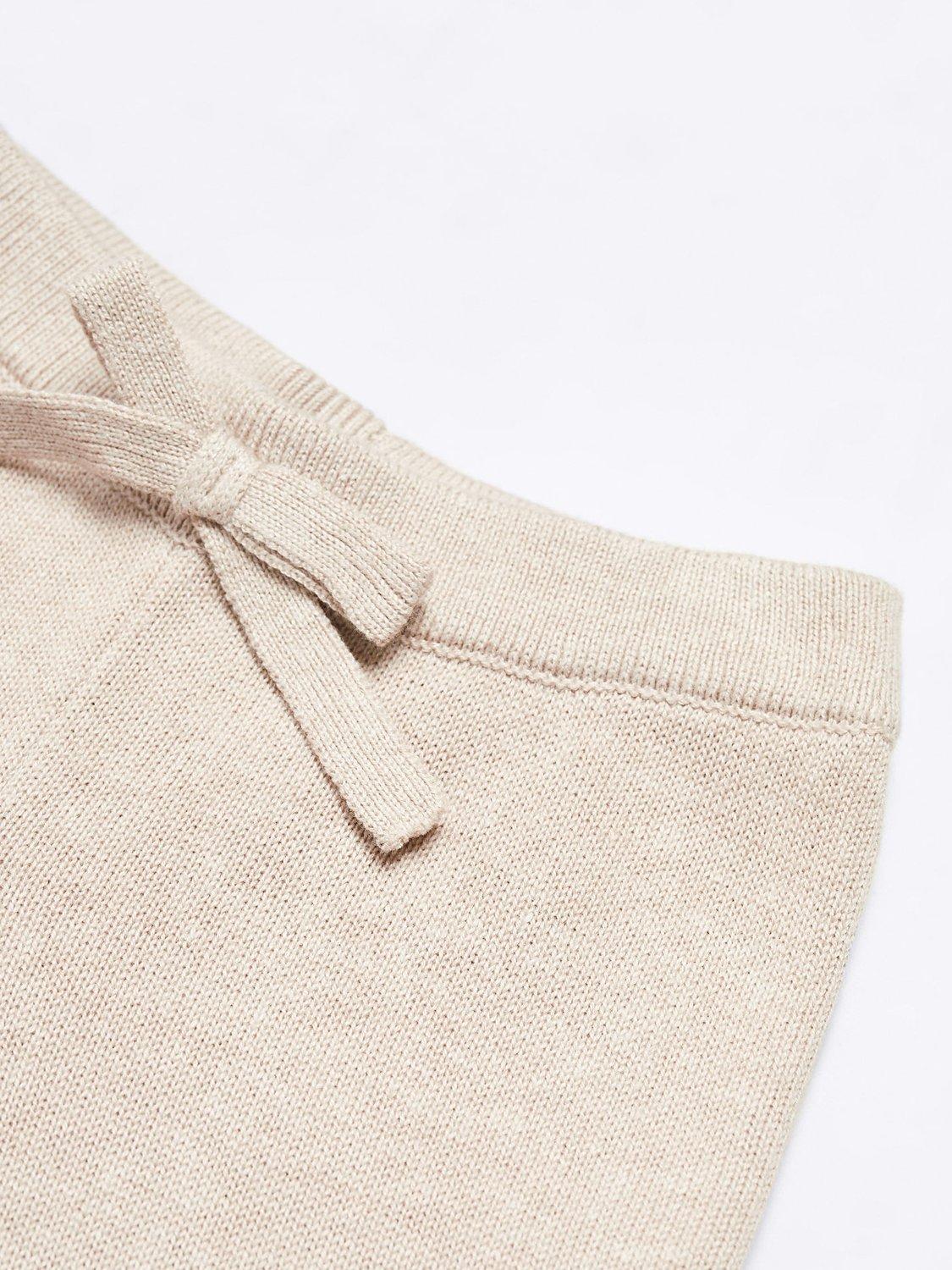 Product image 4 of 4, which shows Mango Baby Jon Cotton Blend Knit Trousers, Light Pastel Brown, 12-18 months
