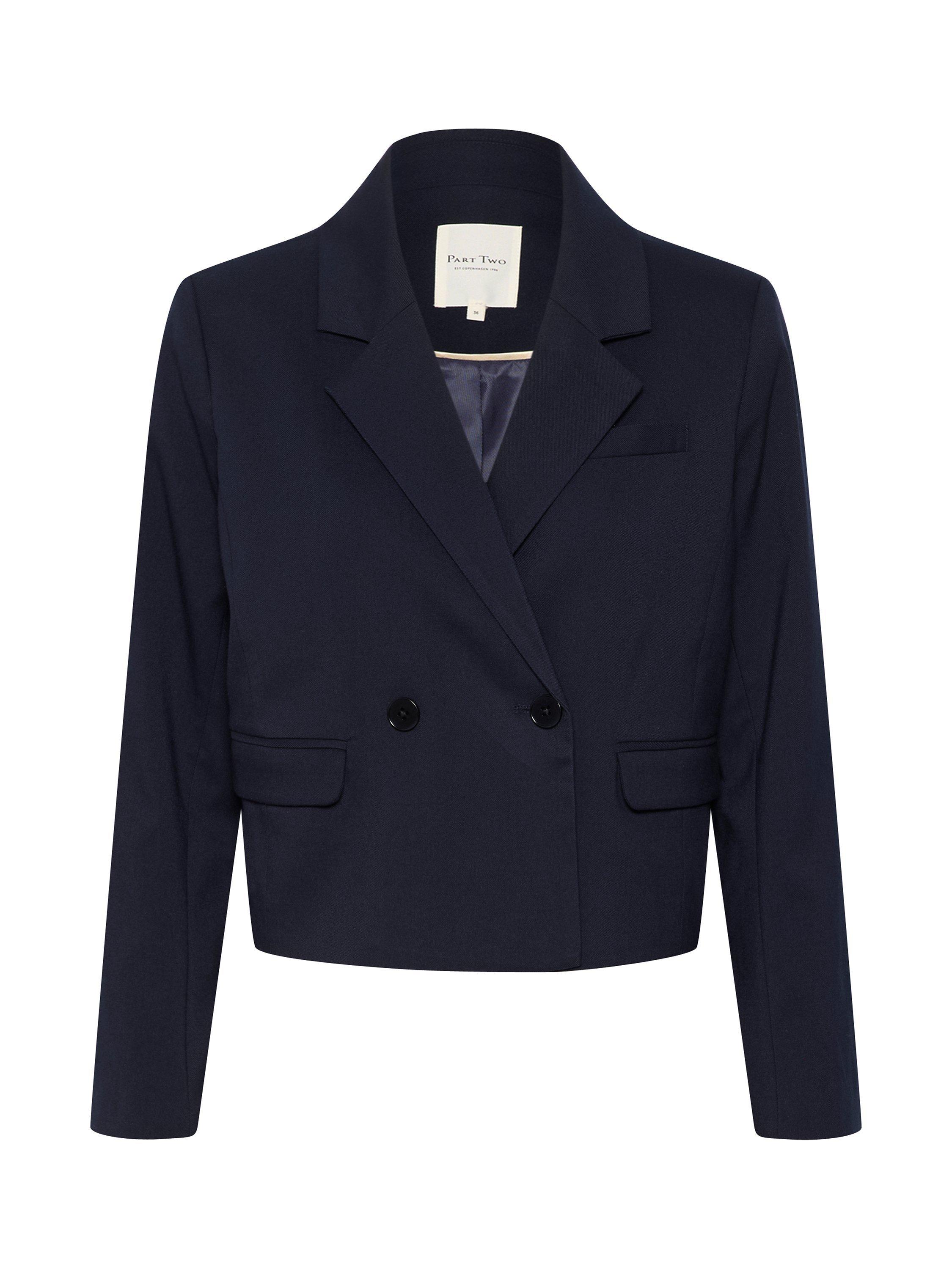 Product image 5 of 6, which shows Part Two Caisha Cropped Blazer, Dark Navy, 10