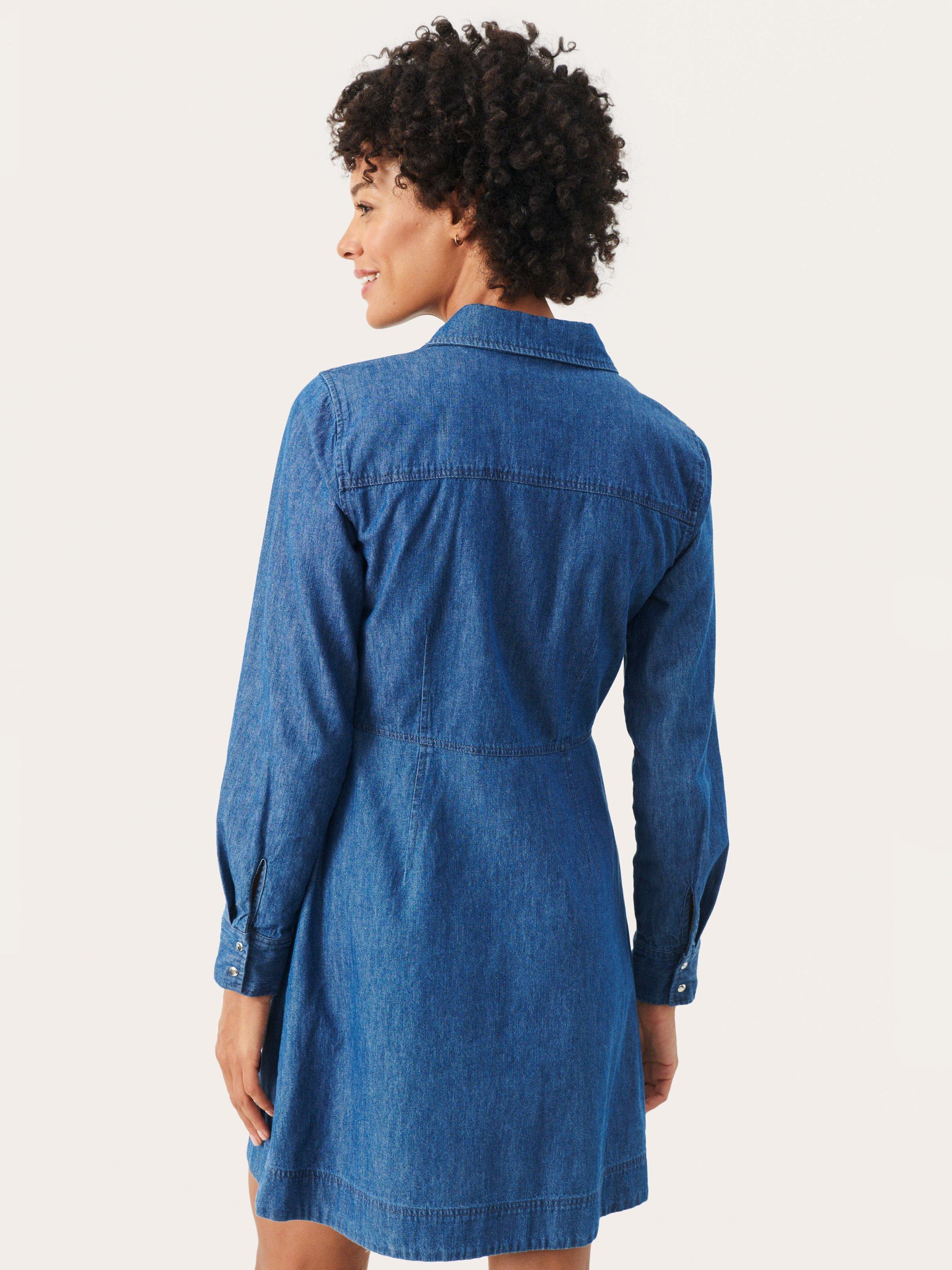 Product image 2 of 6, which shows Part Two Freja Denim Shirt Dress, Medium Blue, 8