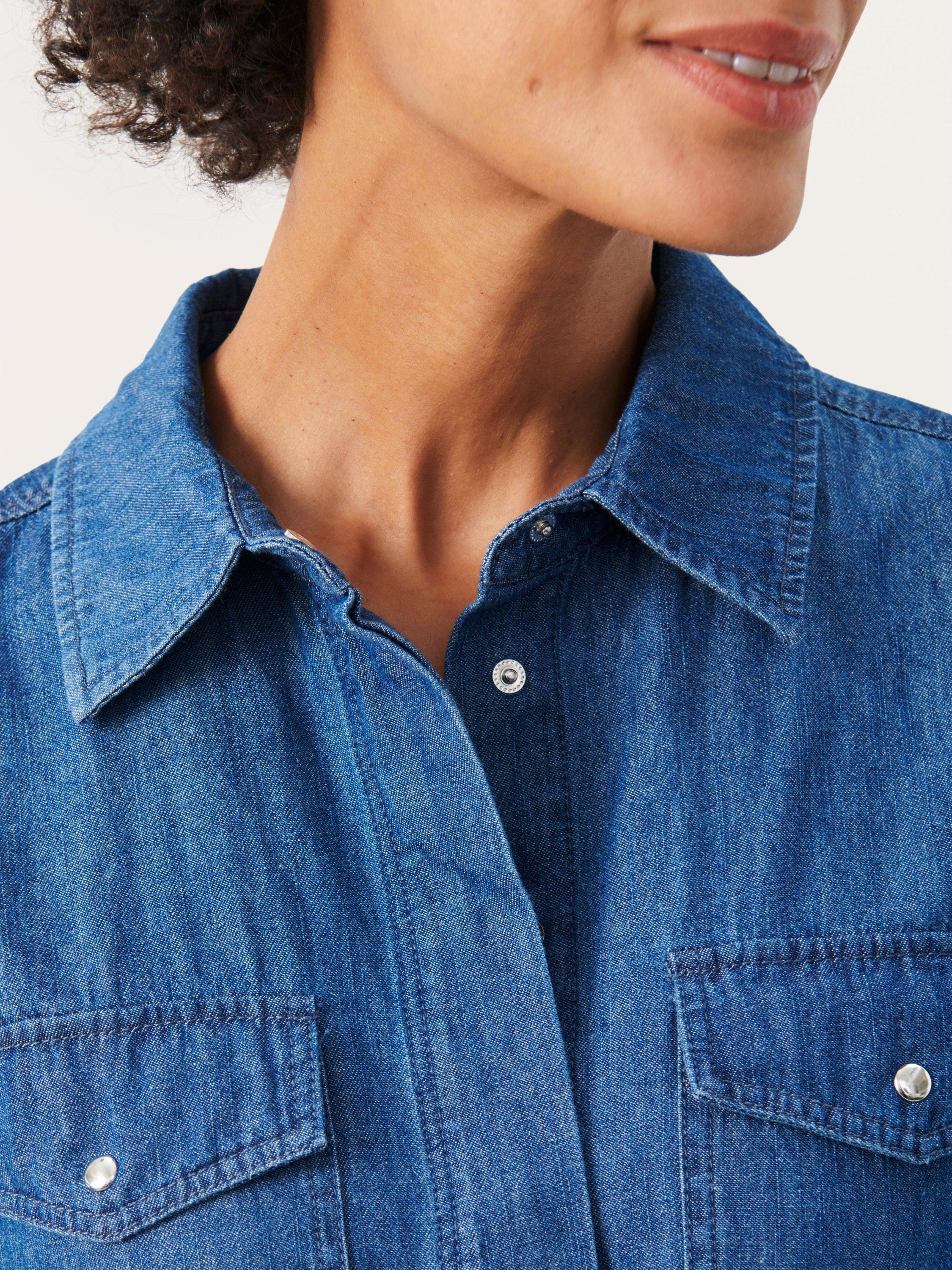 Product image 4 of 6, which shows Part Two Freja Denim Shirt Dress, Medium Blue, 8