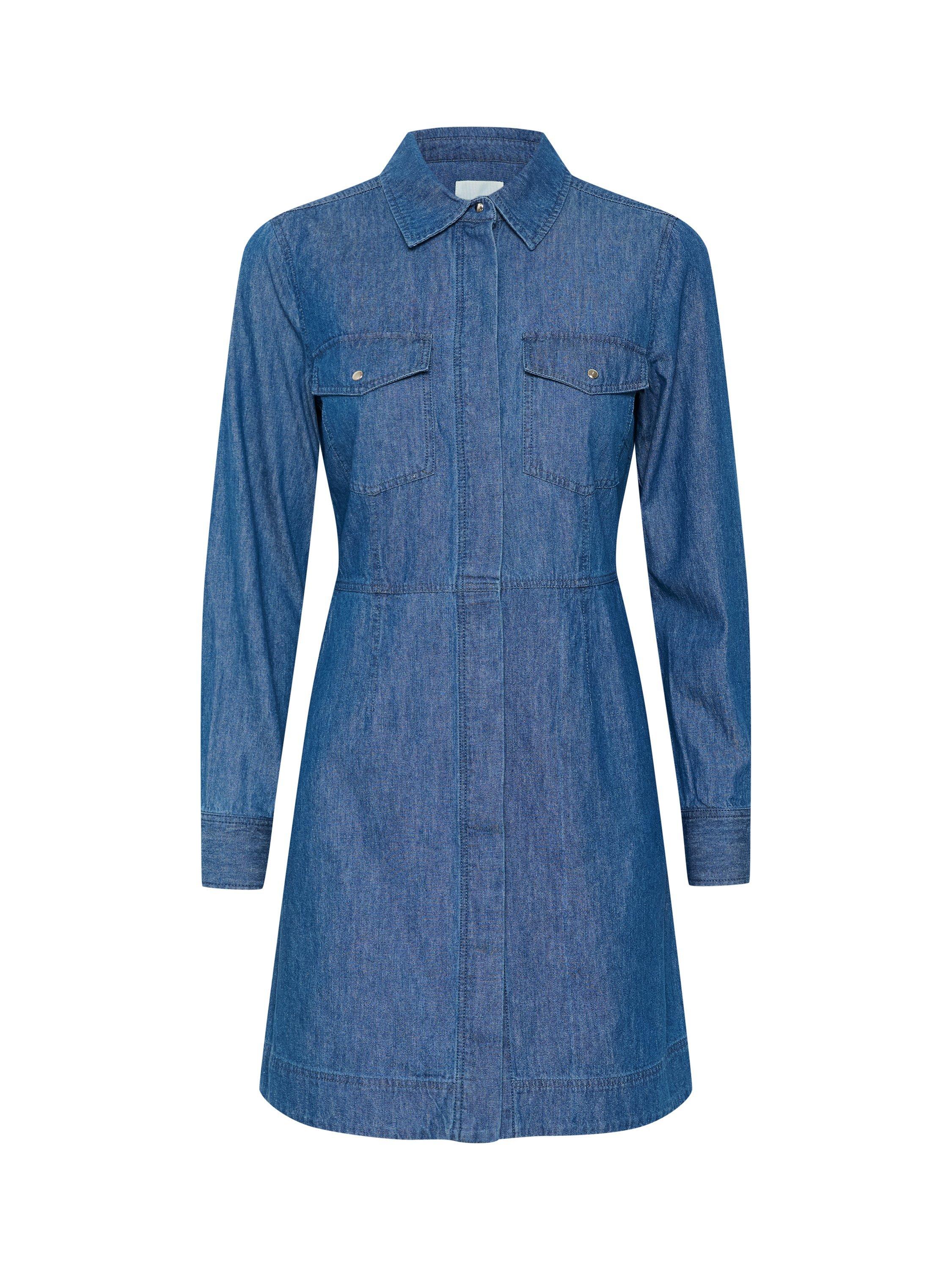 Product image 5 of 6, which shows Part Two Freja Denim Shirt Dress, Medium Blue, 8