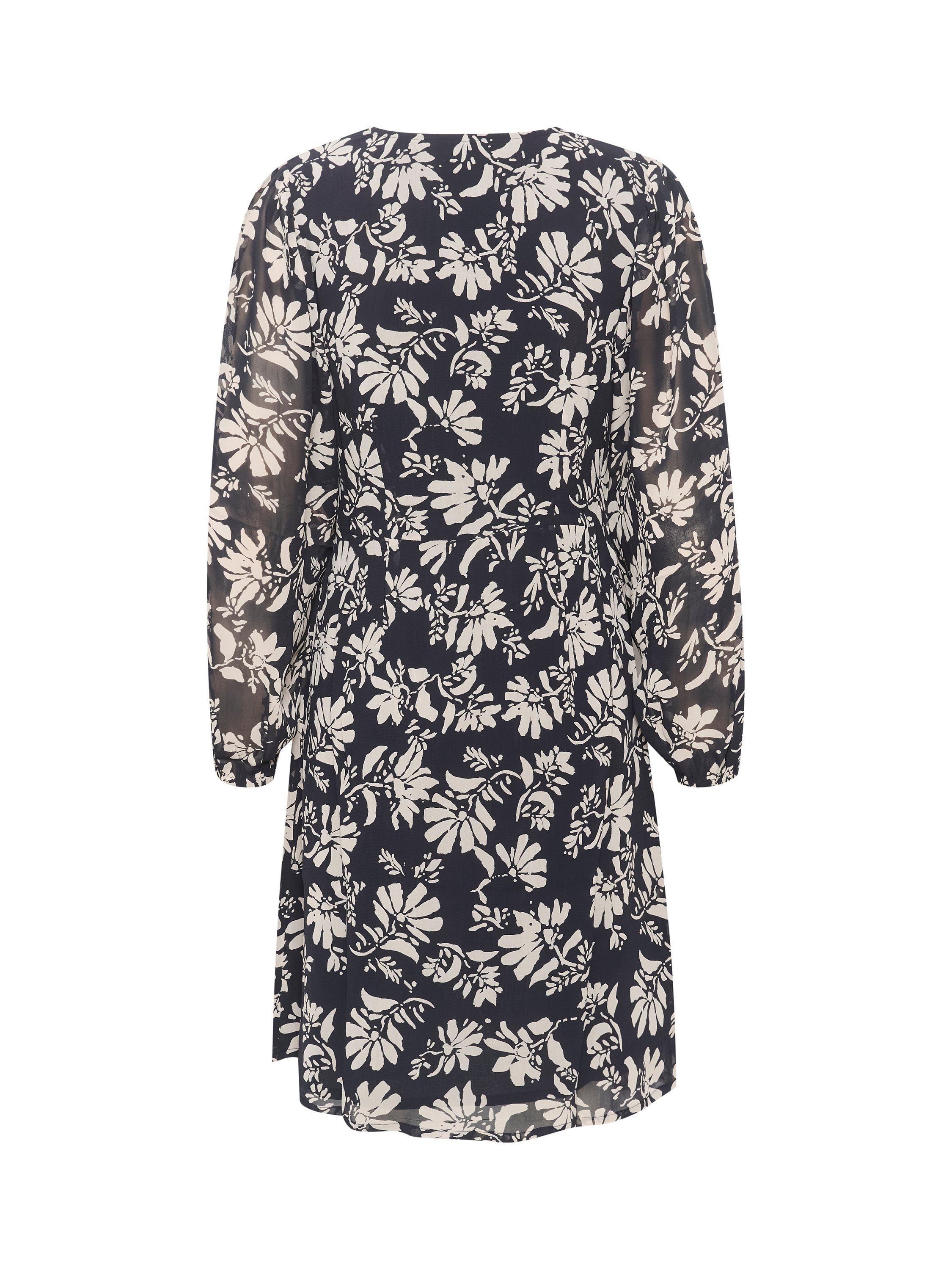 Product image 6 of 6, which shows Part Two Fionia Floral Chiffon Dress, Dark Navy, 10