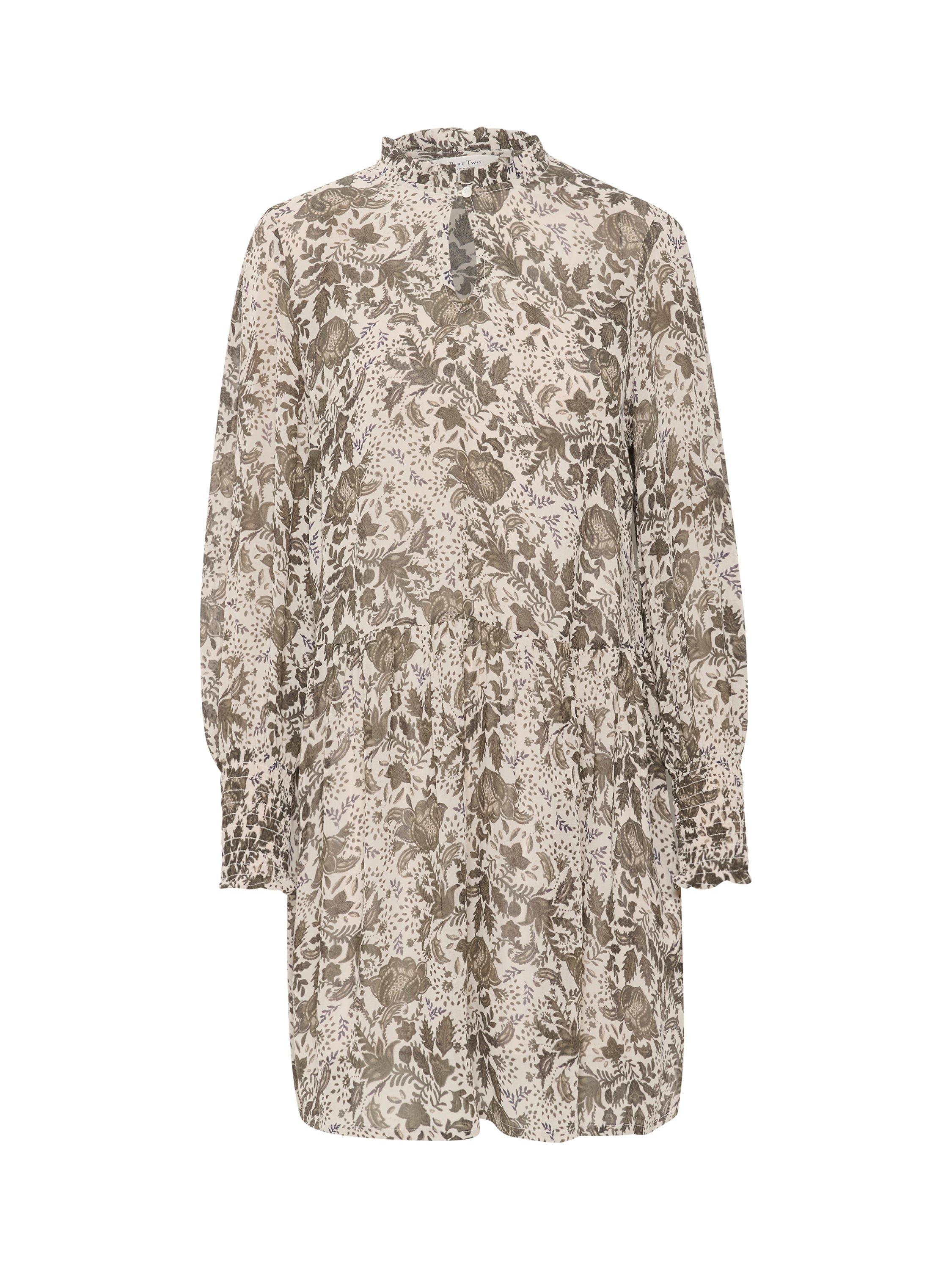 Product image 1 of 2, which shows Part Two Fallie Floral Dress, Dusky Green, 8