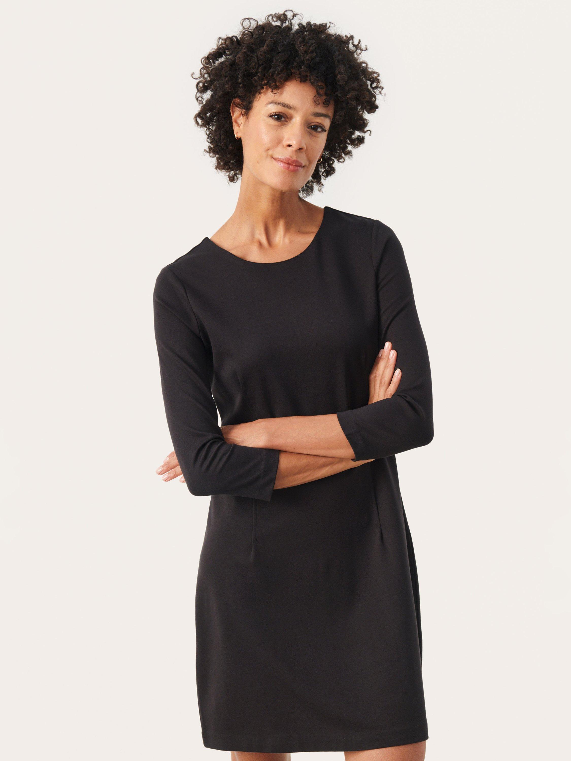 Black fitted shift dress best sale