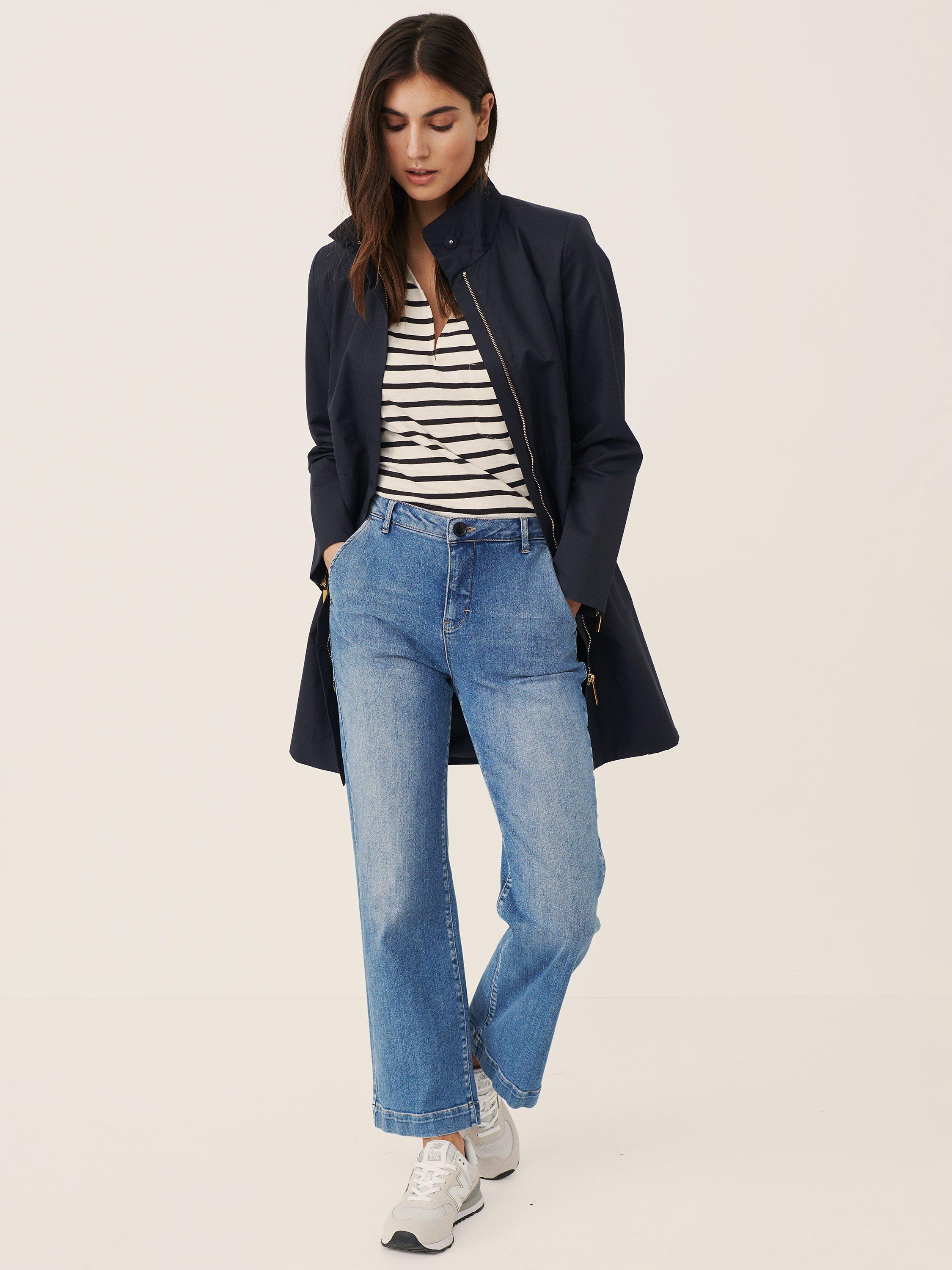 Product image 1 of 7, which shows Part Two Carvin Fit & Flare Coat, Dark Navy, 8
