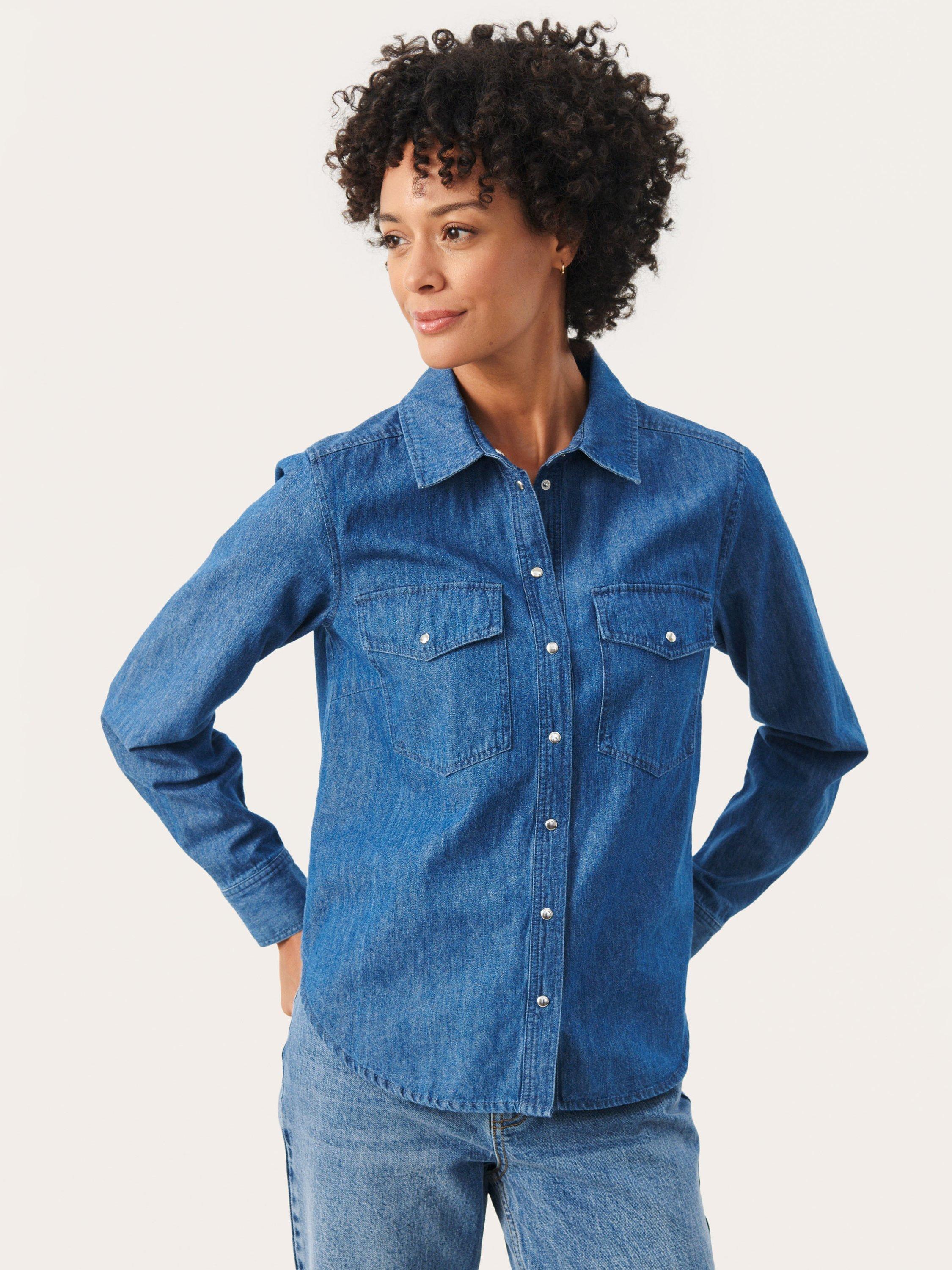 Part Two Filuca Denim Shirt, Medium Blue