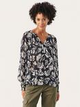 Part Two Ketta Floral Blouse, Dark Navy