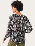 Part Two Ketta Floral Blouse, Dark Navy