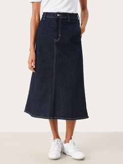 Part Two Frigge A-Line Denim Skirt, Dark Blue, Dark Denim
