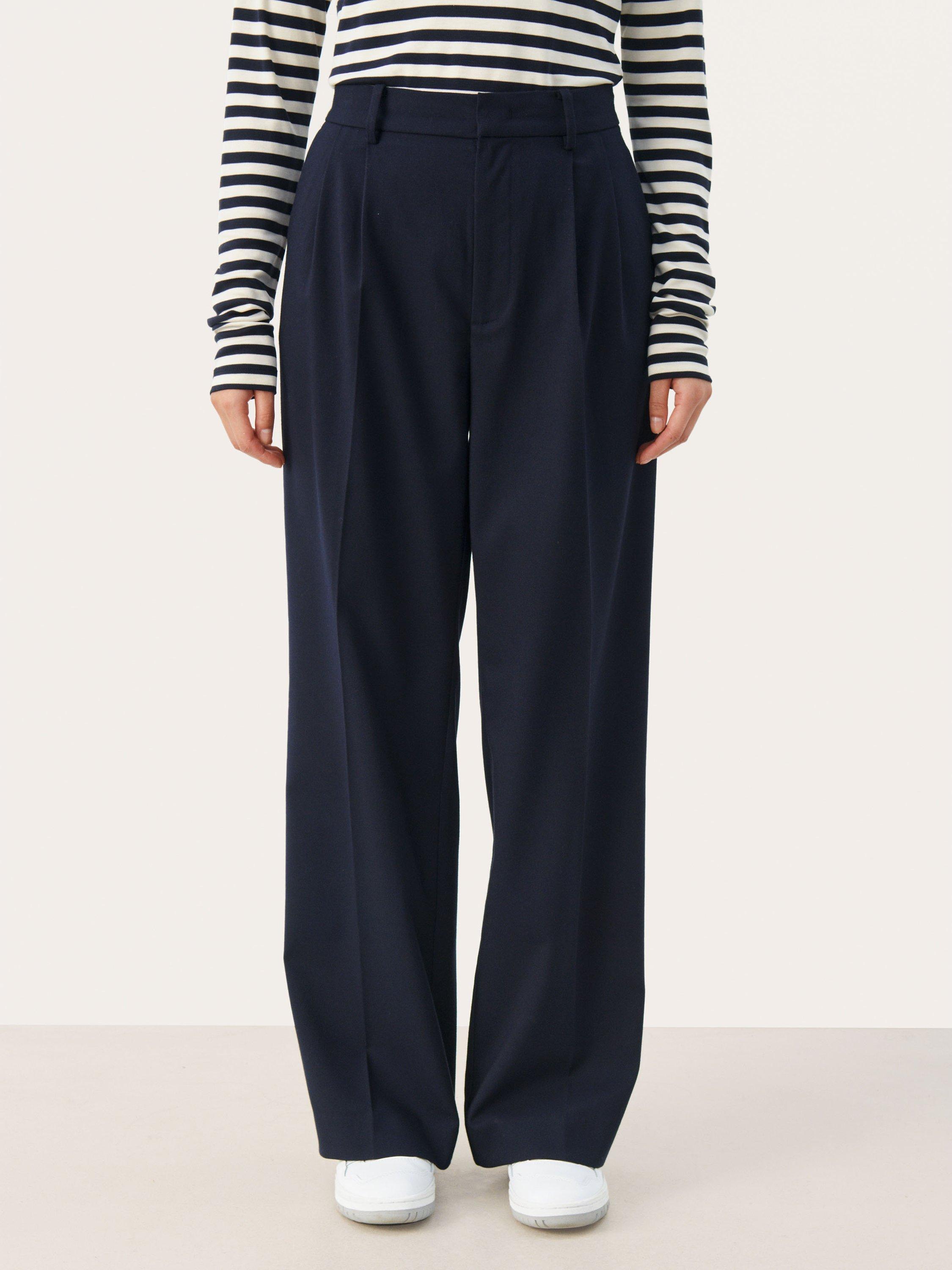 Part Two Cherra Wide Leg Trousers, Dark Navy