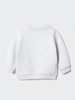 Mango Baby Polly Cat Cartoon Print Sweatshirt, Medium Grey - view 2, Medium Grey