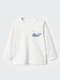 Mango Baby Ocean Long Sleeve T-Shirt, Light Pastel Grey, Light Pastel Grey