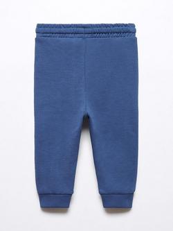 Mango Baby Matt Drawstring Joggers, Navy - view 2, Navy