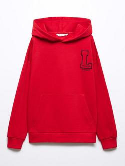 Mango Kids' Leader Hooded Sweatshirt, Red, Red