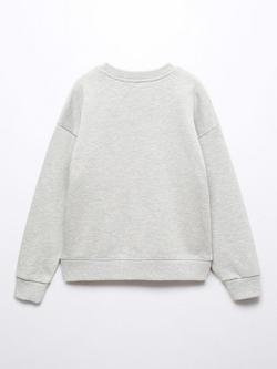 Mango Kids' Good Times Print Sweatshirt, Medium Grey - view 2, Medium Grey
