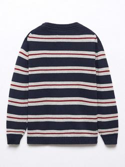 Mango Baby Arnold Stripe Knit Jumper, Navy - view 2, Navy