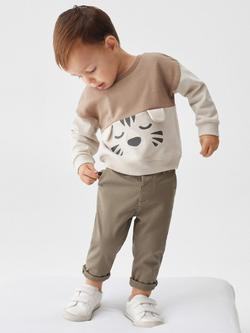 Mango Baby Cartoon Animal Sweatshirt, Light Pastel Brown - view 2, Light Pastel Brown