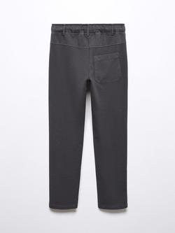 Mango Kids' Rifa Elastic Waist Drawstring Trousers - view 2, Charcoal