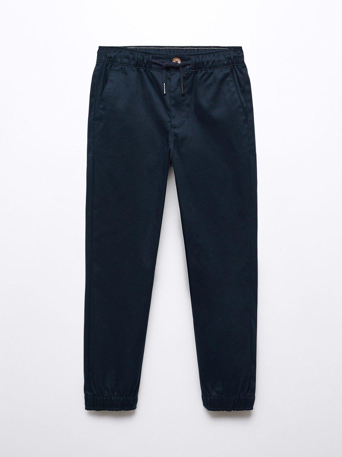 Mango Kids' Feli Drawstring Trousers, Navy