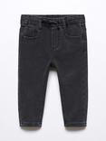 Mango Baby Pablo Drawstring Jeans, Open Grey