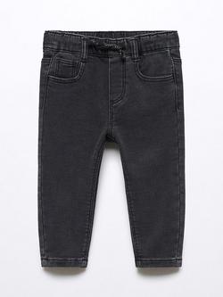 Mango Baby Pablo Drawstring Jeans, Open Grey