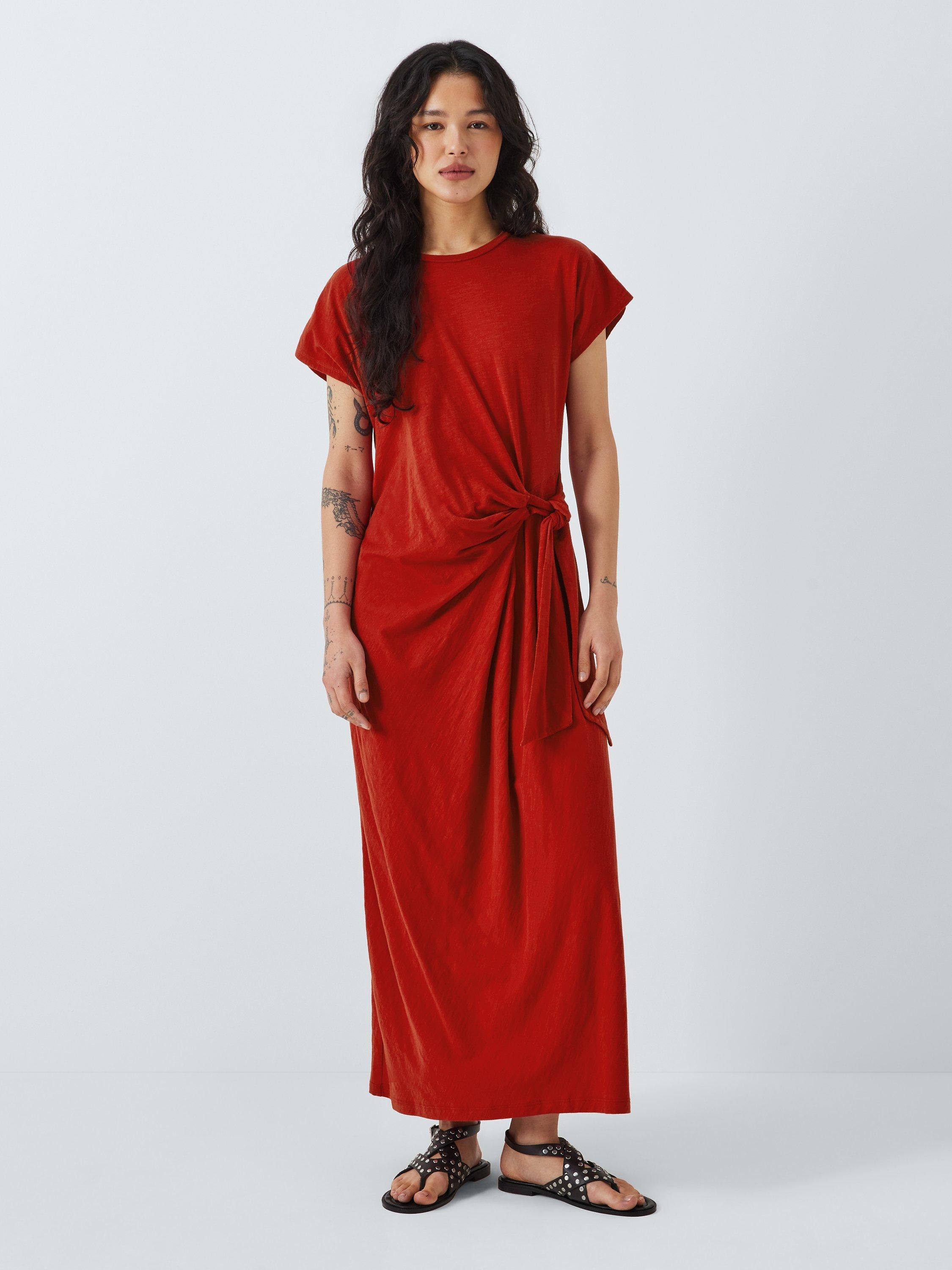 AND/OR Luna Tie Waist Dress, Rust