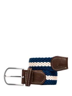 Swole Panda Stripe Recycled Woven Belt, Navy/White