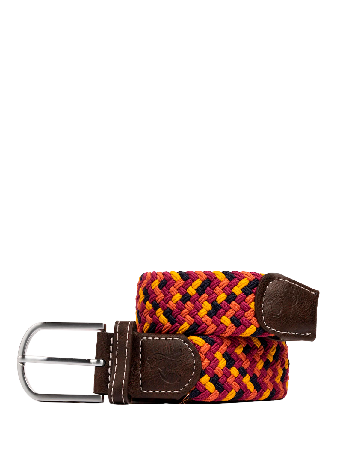 Product image 1 of 3, which shows Swole Panda Abstract Recycled Woven Belt, Orange/Yellow, S