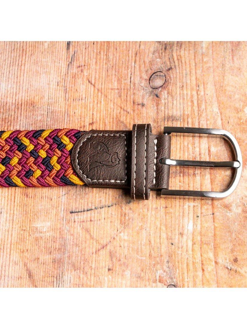 Product image 2 of 3, which shows Swole Panda Abstract Recycled Woven Belt, Orange/Yellow, S