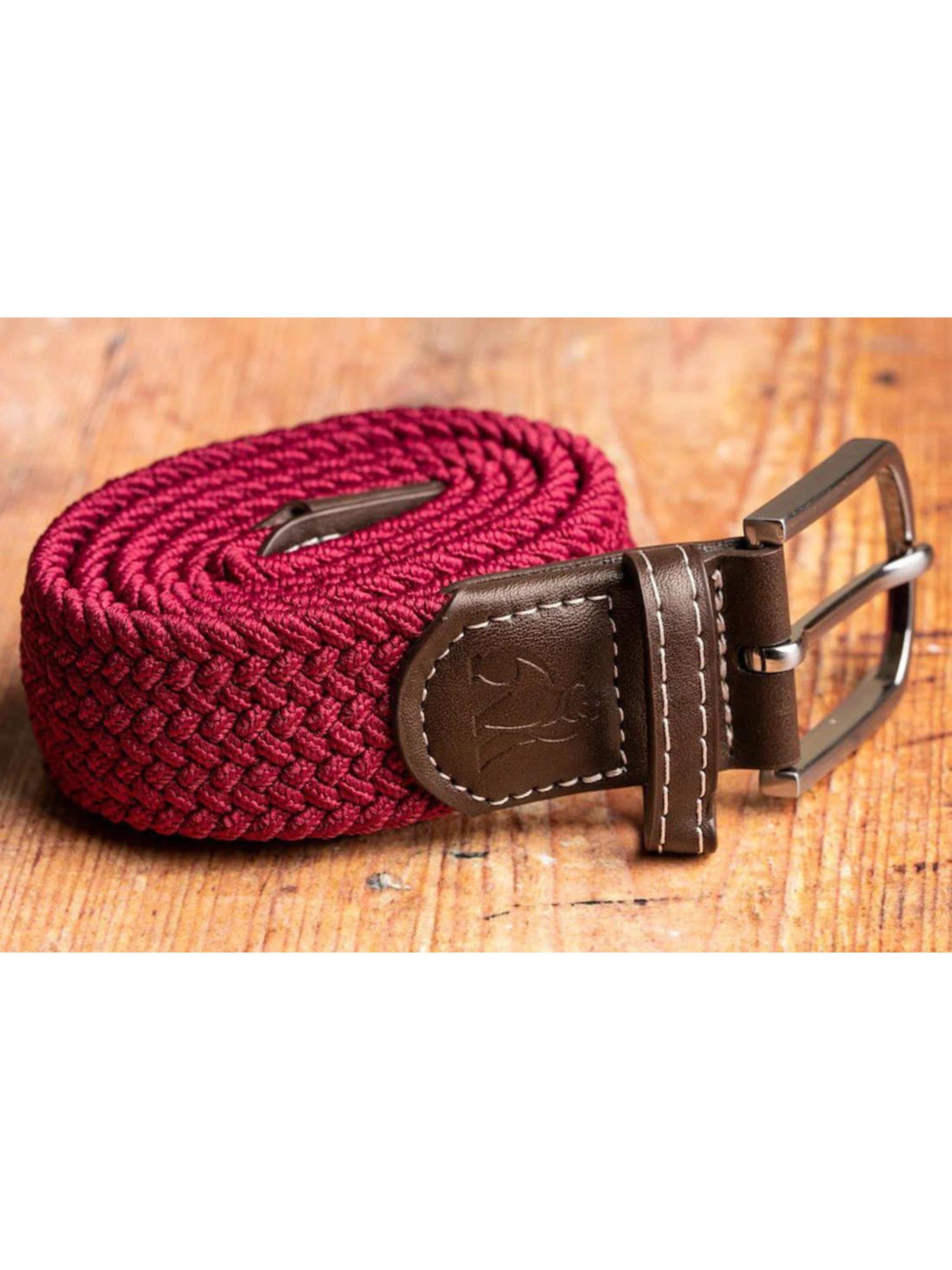 Swole Panda Recycled Woven Belt, Burgundy, S