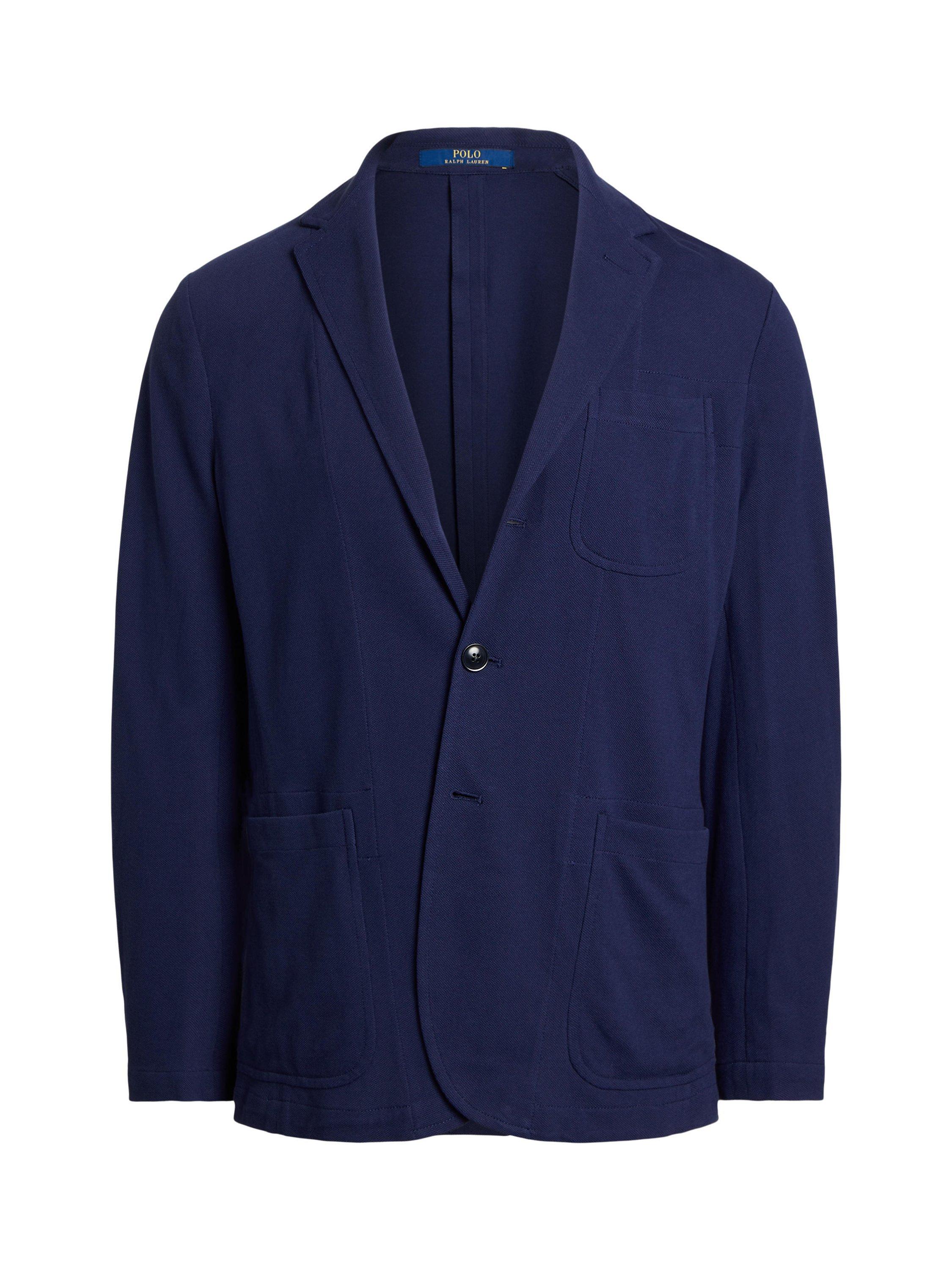 Polo Ralph Lauren Glen Plaid Jersey Sport Coat Navy