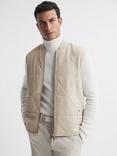 Reiss Ritchie Quilted Gilet, Stone