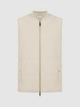 Reiss Ritchie Quilted Gilet, Stone