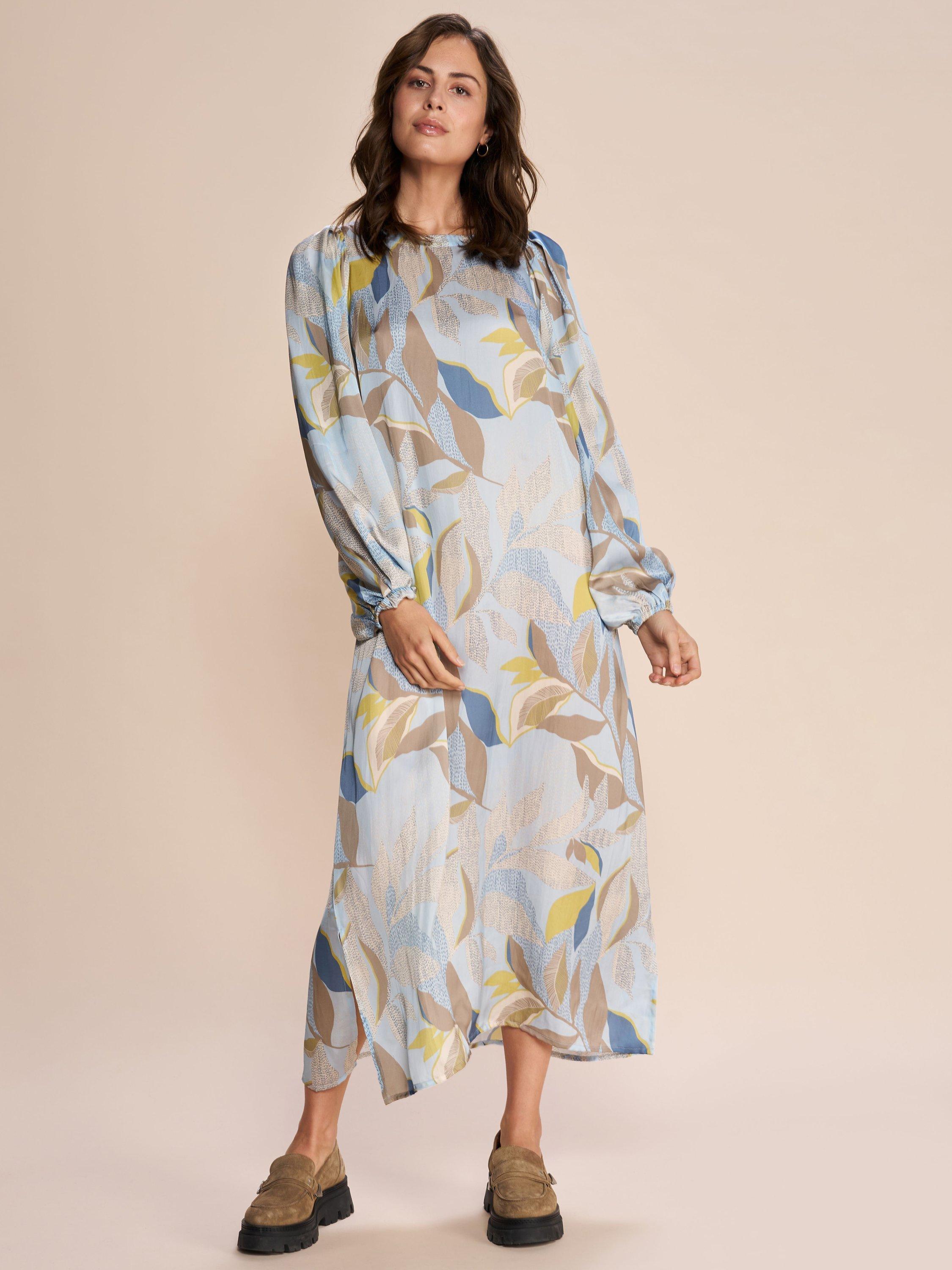 Product image 2 of 5, which shows MOS MOSH Rosaleen Loose Midi Dress, Blue/Multi, XS